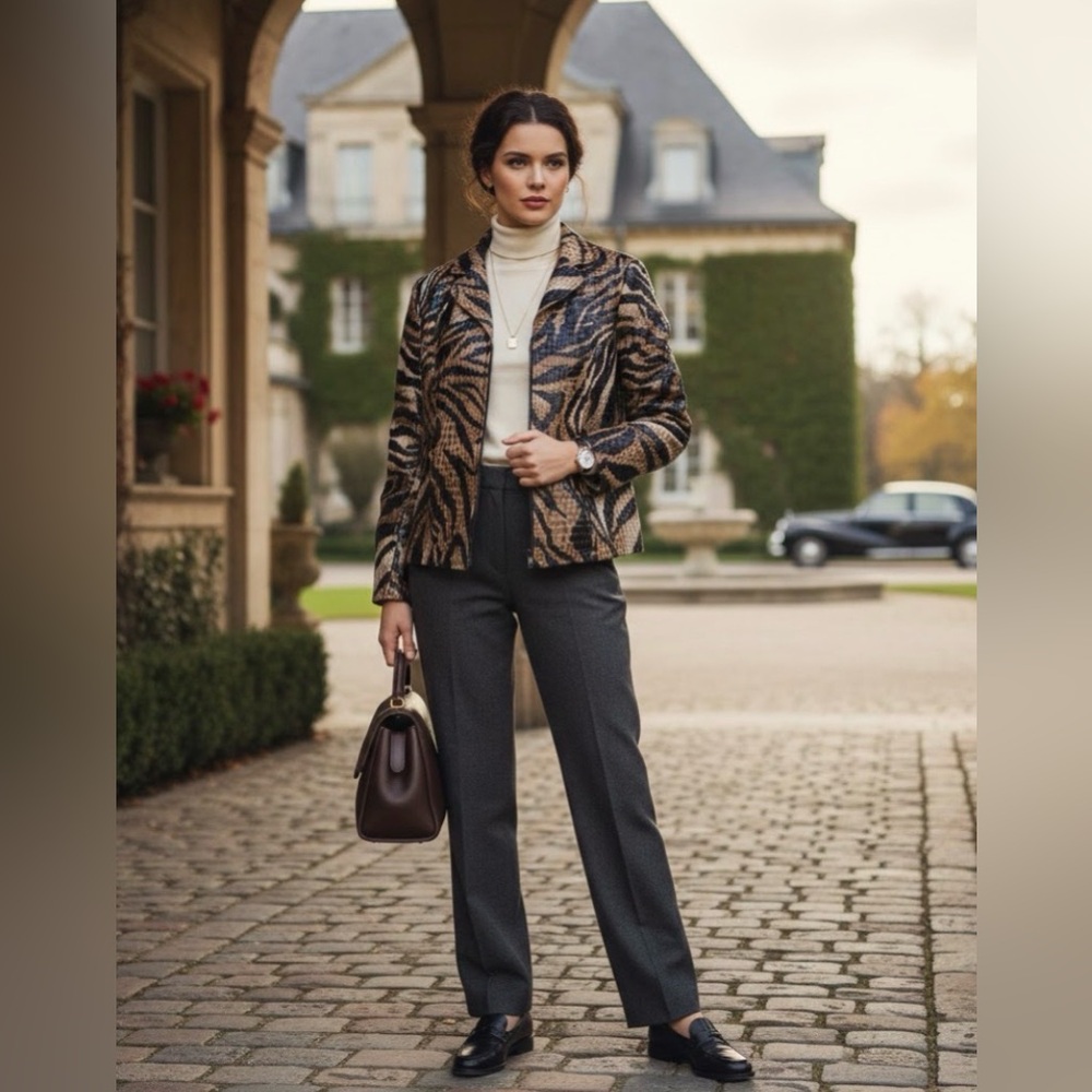 🔴Selene sport Stylish Animal Print  blazer Jacket